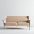 Fabric loveseat sofa with metal legs 180 x 85 x 75cm beige color