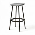 Black metal bar stool with gray fabric seat 40 x 40 x 75cm for kitchen use