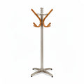 Metal coat rack with wood hooks for home or office use 180 x 50 x 50cm
