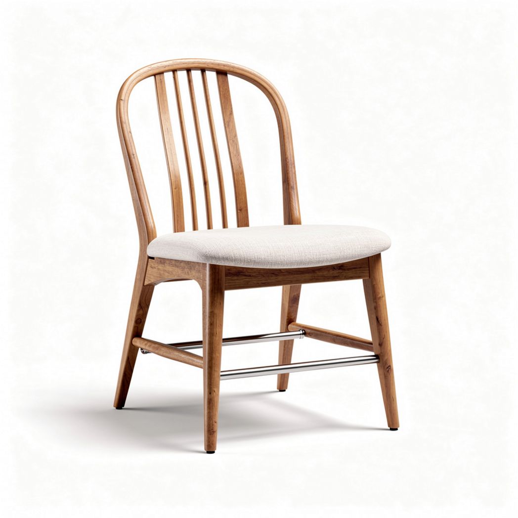 Wooden dining chair with upholstered seat and lightweight design 42 x 50 x 85cm